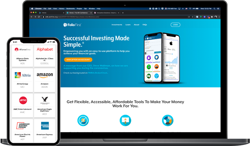FolioFirst web and mobile design