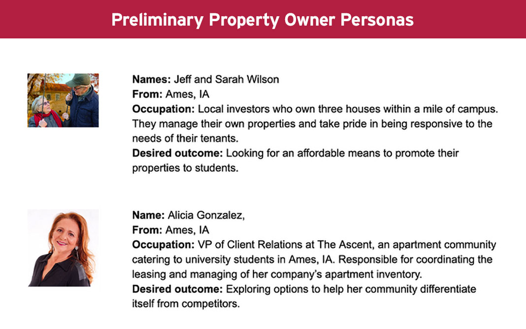 Preliminary Property Owner Personas Preliminary Property Owner Personas